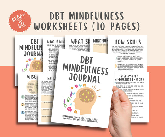 DBT Mindfulness Worksheets (10 Pages)