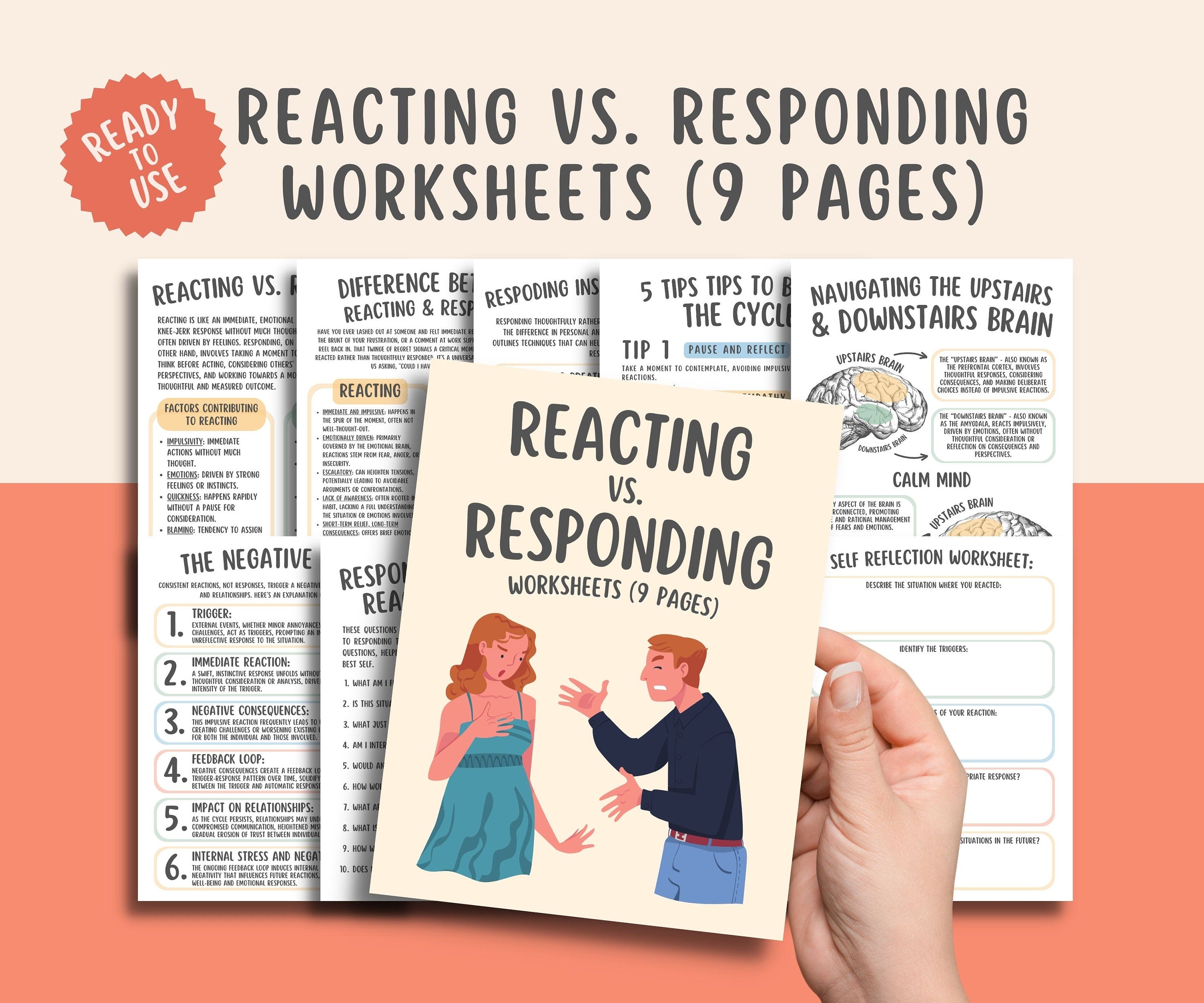 Reacting vs Responding Couples Therapy Worksheets – MindSpace