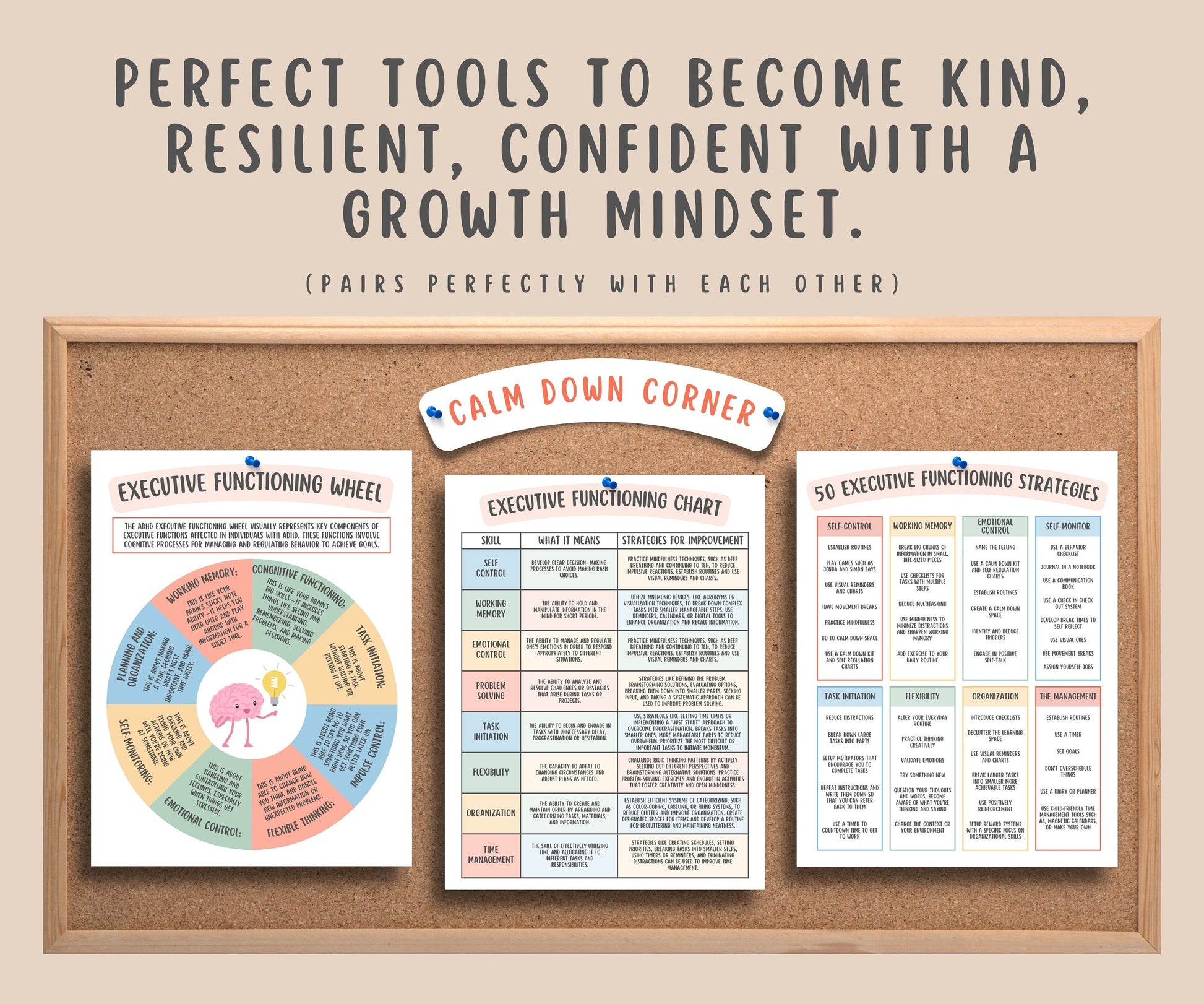 8 ADHD Executive Functioning Strategies Chart MindSpacePrintables