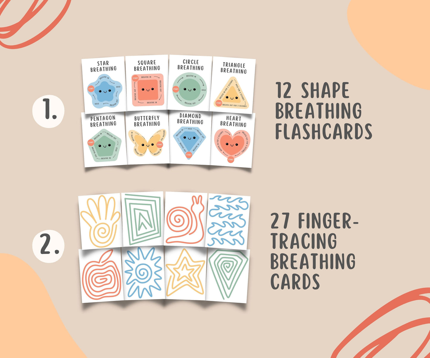 100 Mindful Breathing Flashcards for Kids and Teens