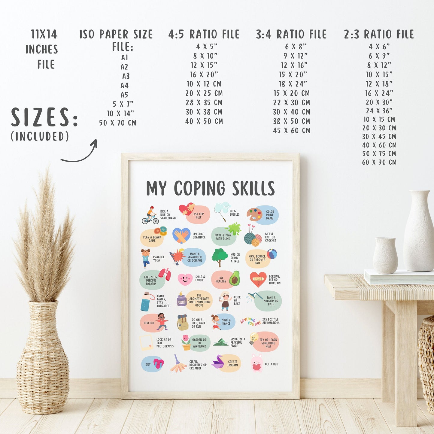 32 Coping Skills Poster for Teens & Kids