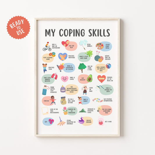 32 Coping Skills Poster for Teens & Kids