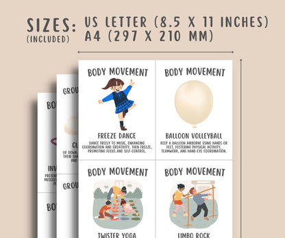68 Somatic Therapy Coping Skill Cards for Kids