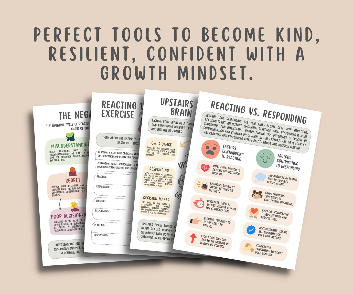 Responding Vs Reacting Worksheets for Couples