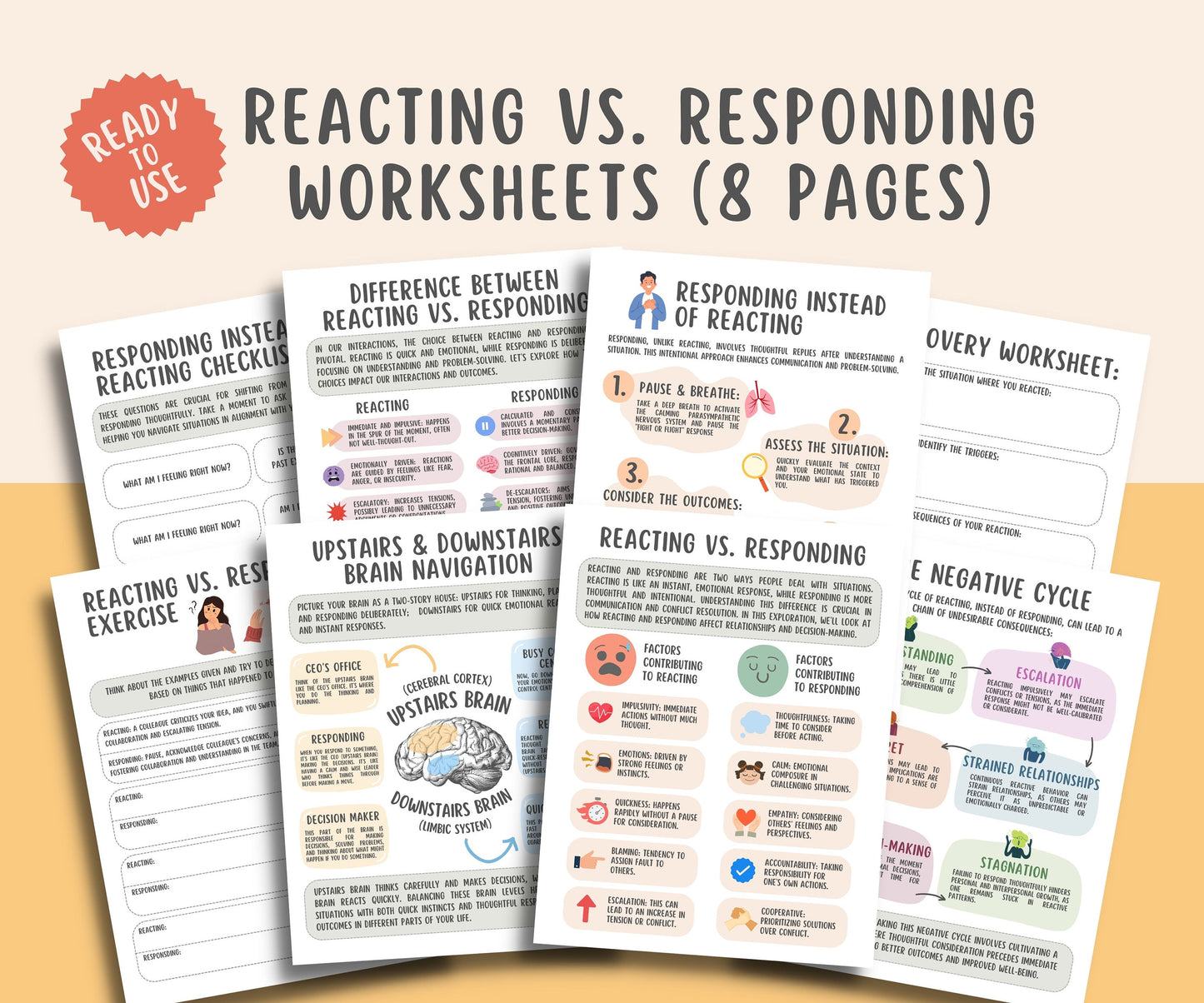 Responding Vs Reacting Worksheets for Couples