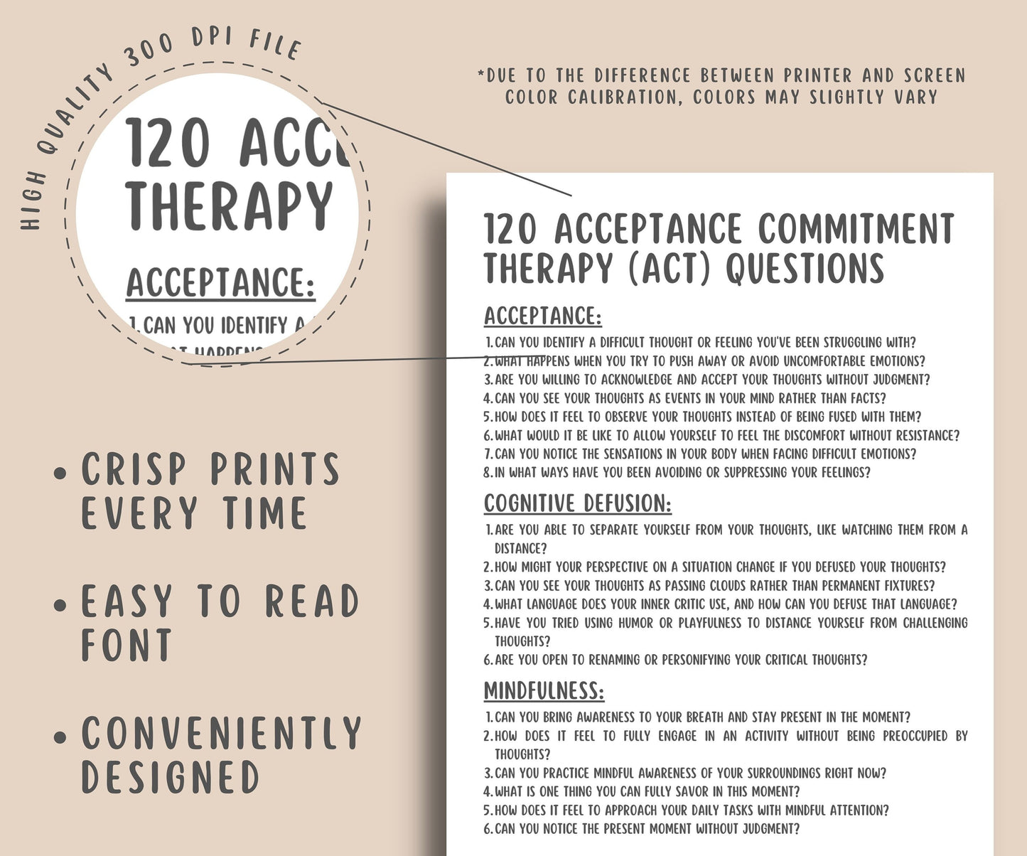 120 Acceptance and Commitment Therapy Questions