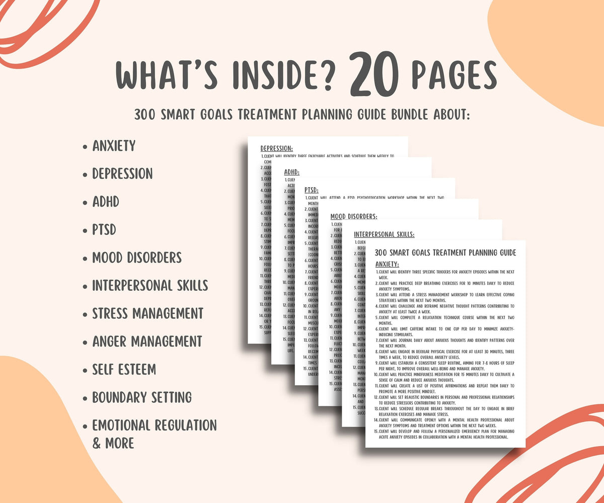 300 SMART Goals Treatment Planning Guide – MindSpacePrintables
