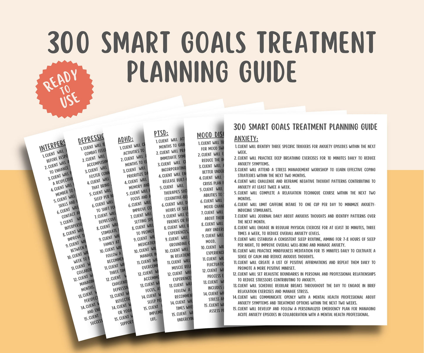 300 SMART Goals Treatment Planning Guide