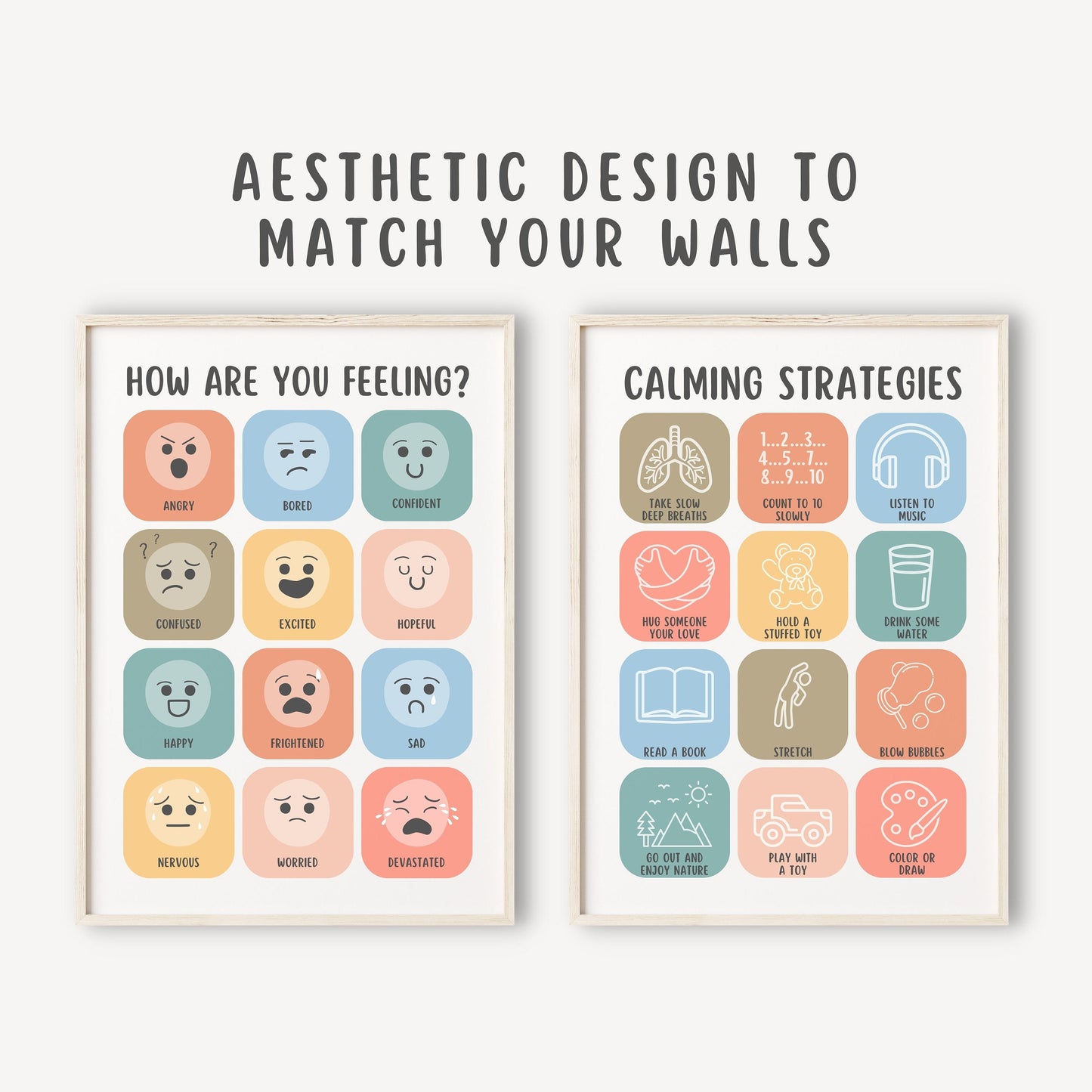 Feelings Calming Strategies Poster For Kids