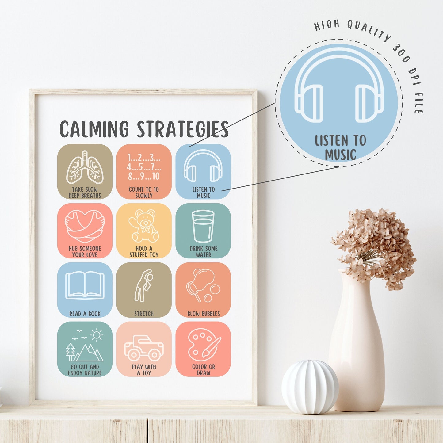 Feelings Calming Strategies Poster For Kids