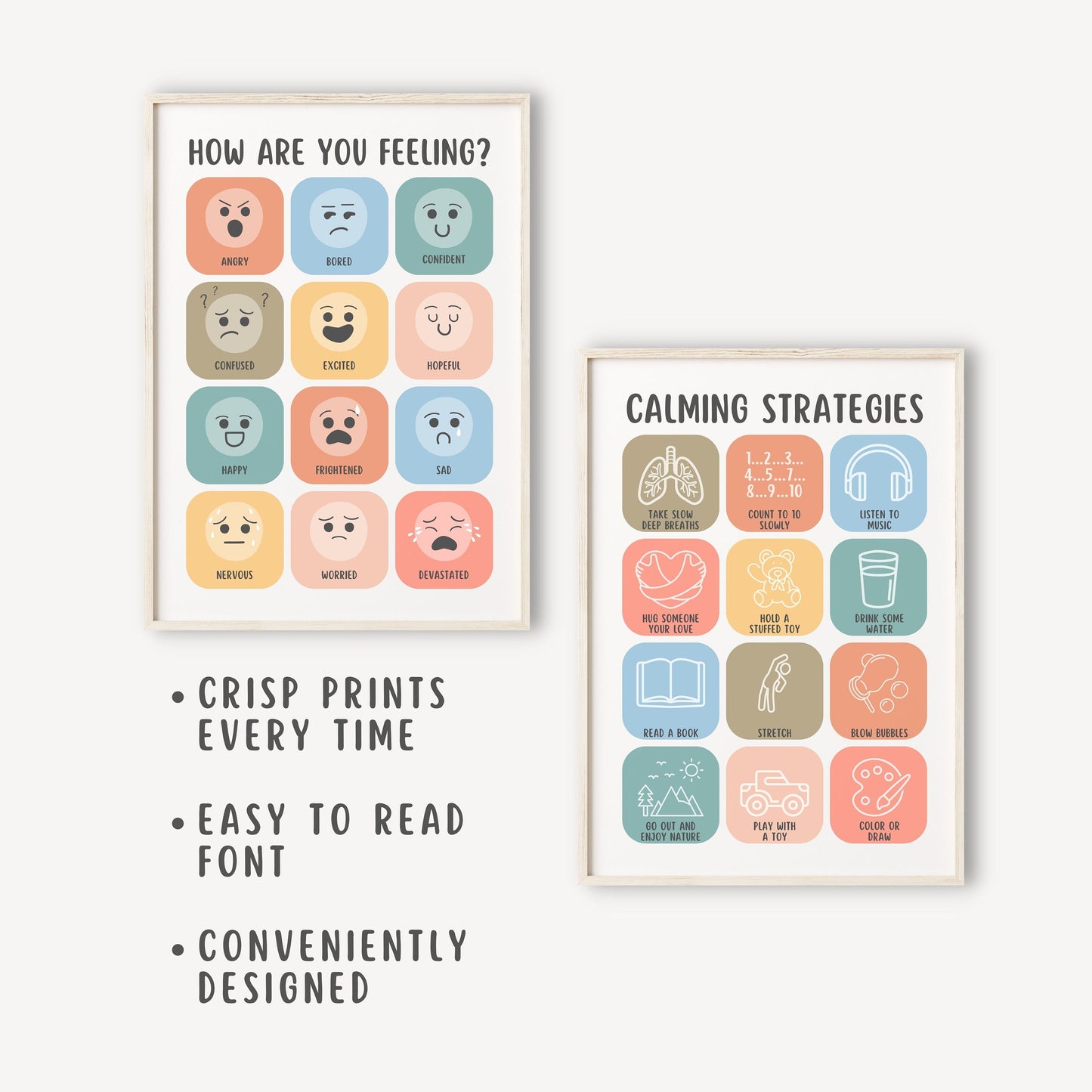 Feelings Calming Strategies Poster For Kids