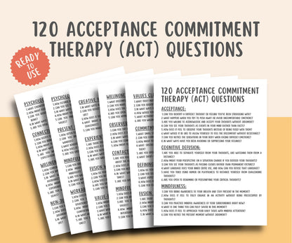 120 Acceptance and Commitment Therapy Questions