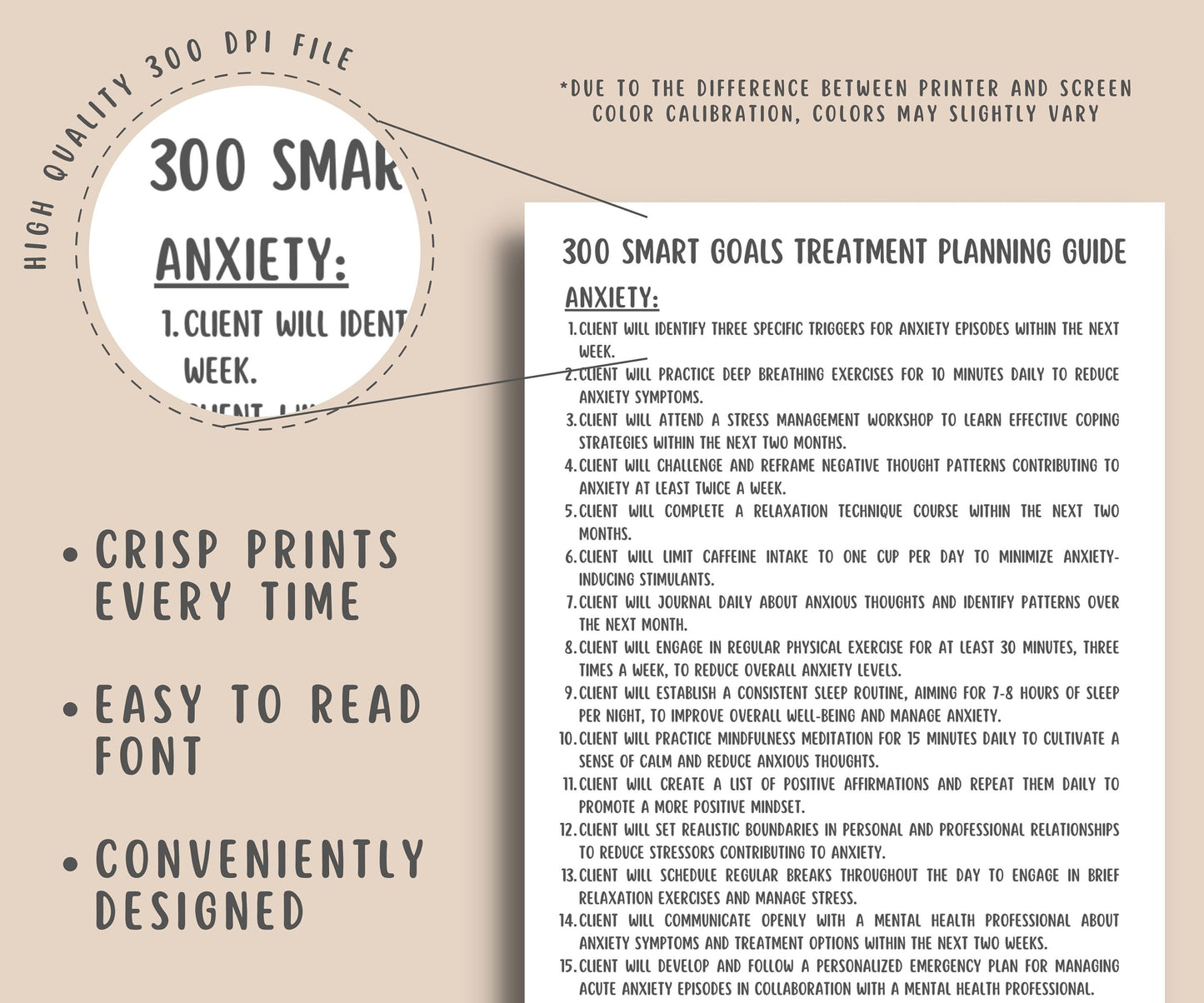 300 SMART Goals Treatment Planning Guide