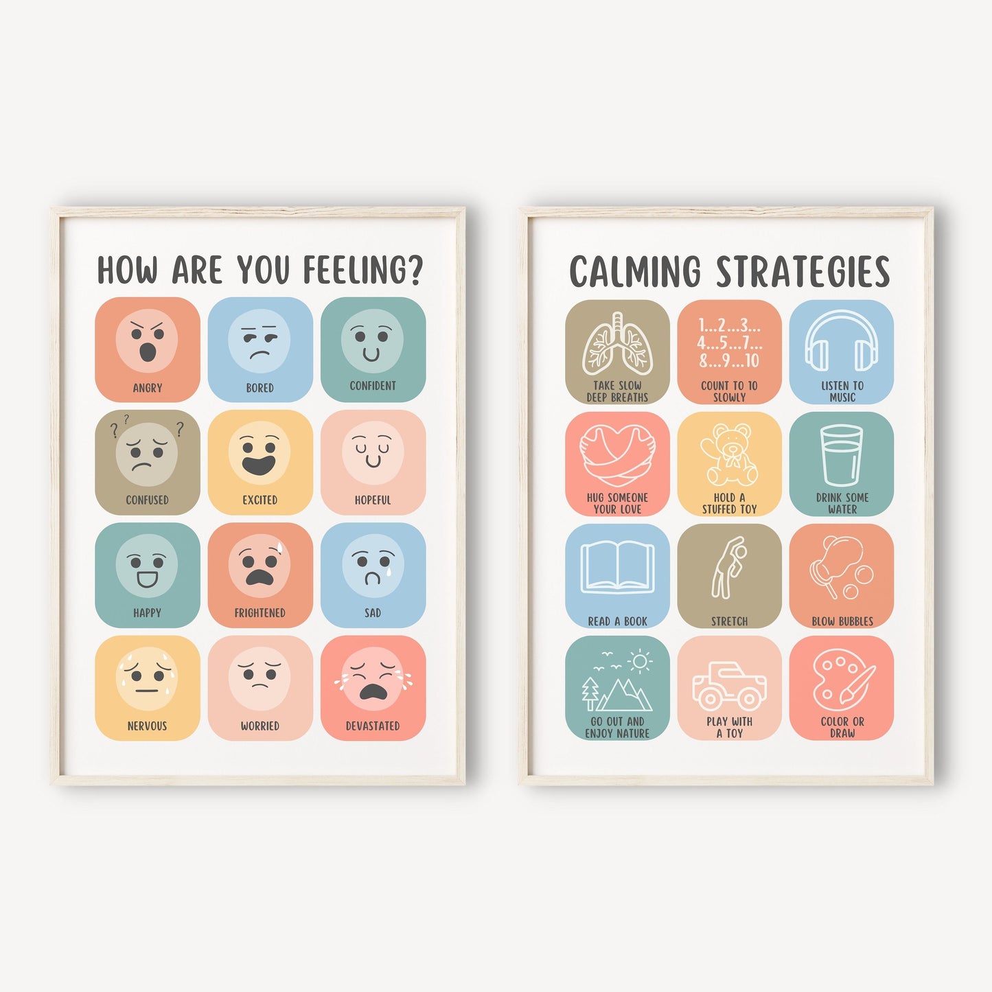 Feelings Calming Strategies Poster For Kids