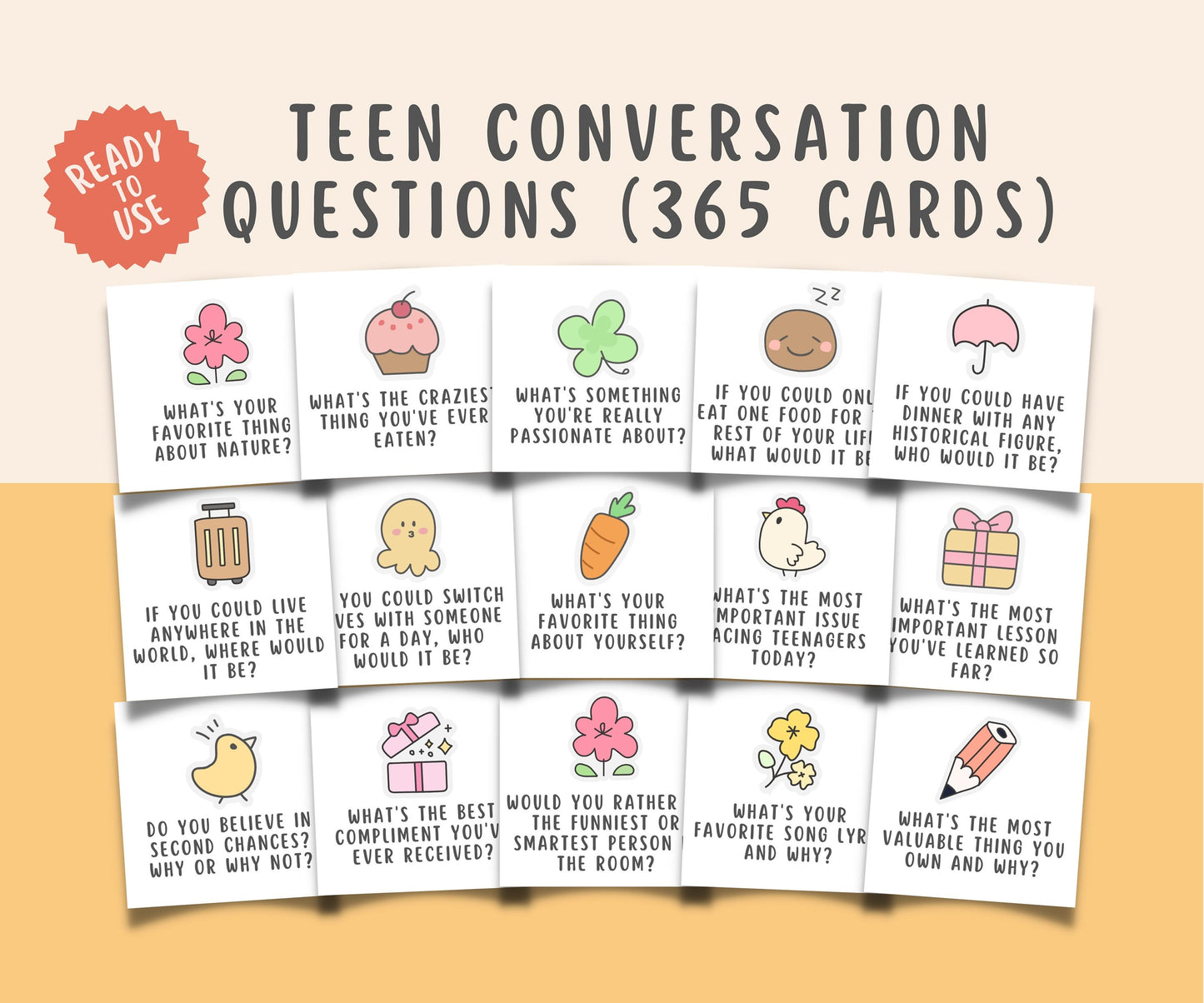 365 Teen Conversation Cards for Counseling