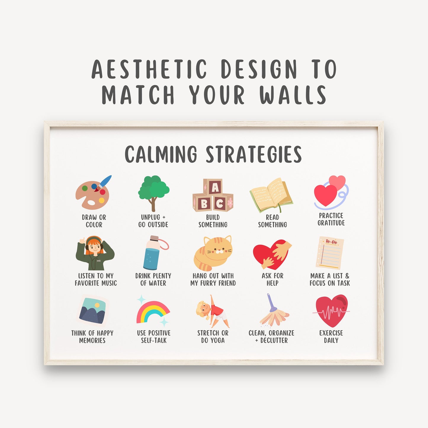 15 Calming Strategies Poster