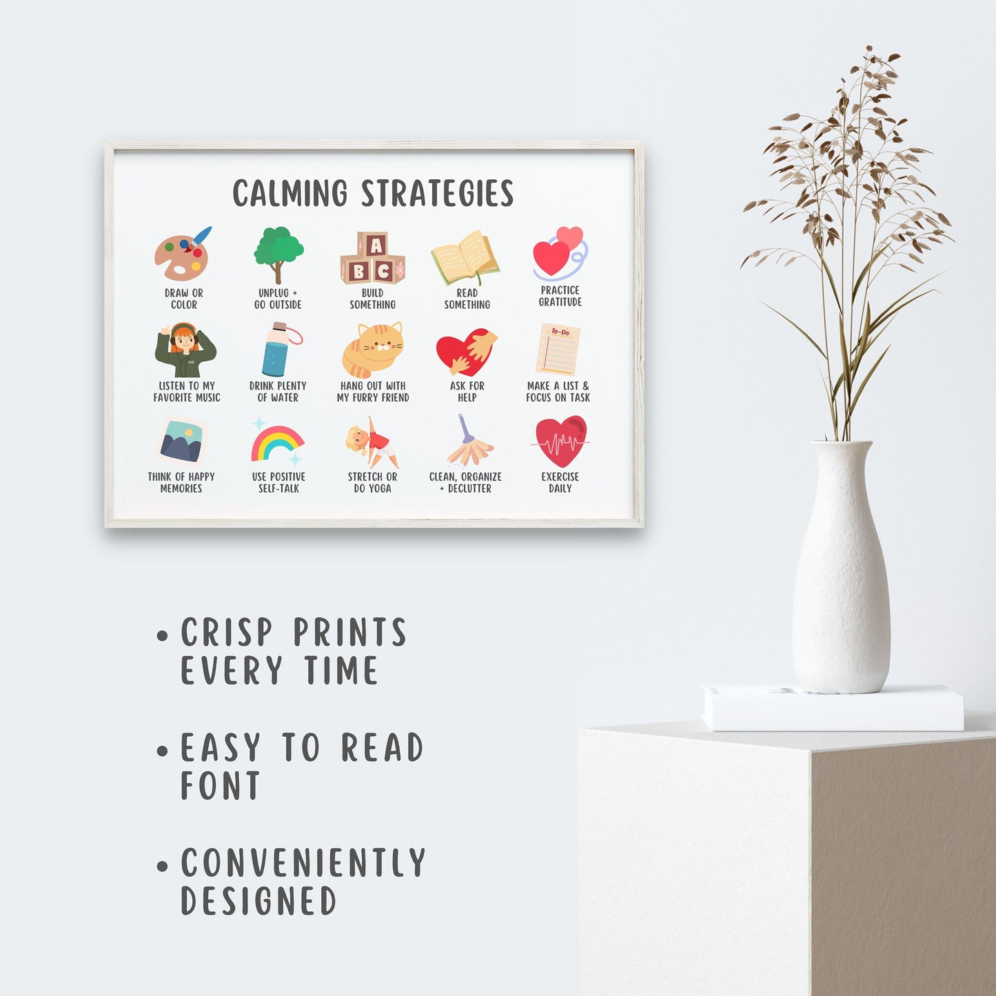 15 Calming Strategies Poster