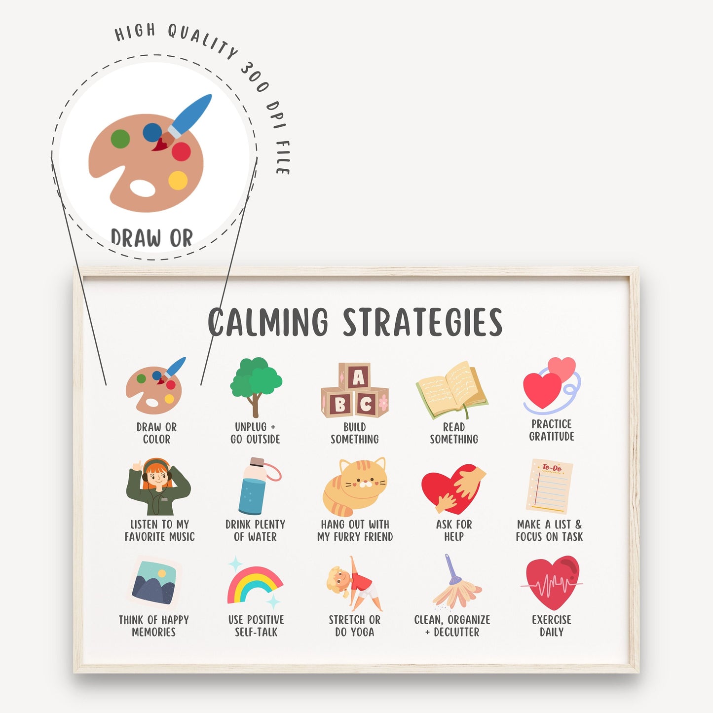 15 Calming Strategies Poster