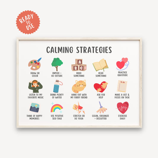 15 Calming Strategies Poster