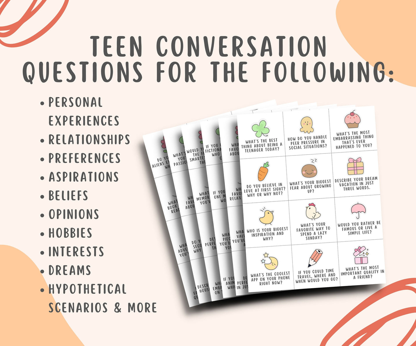 365 Teen Conversation Cards for Counseling