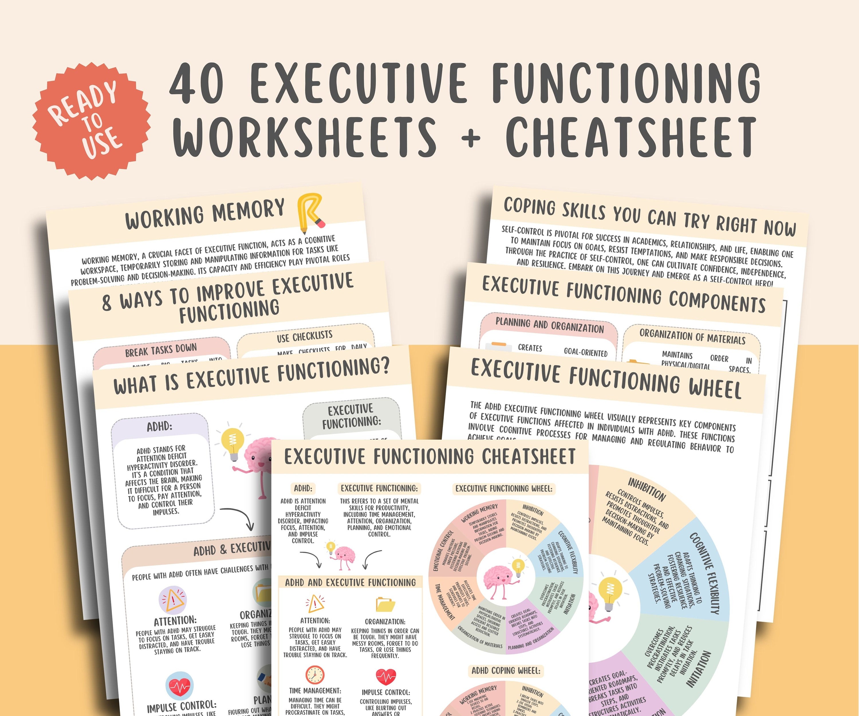 40 ADHD Executive Functioning Worksheets – MindSpacePrintables