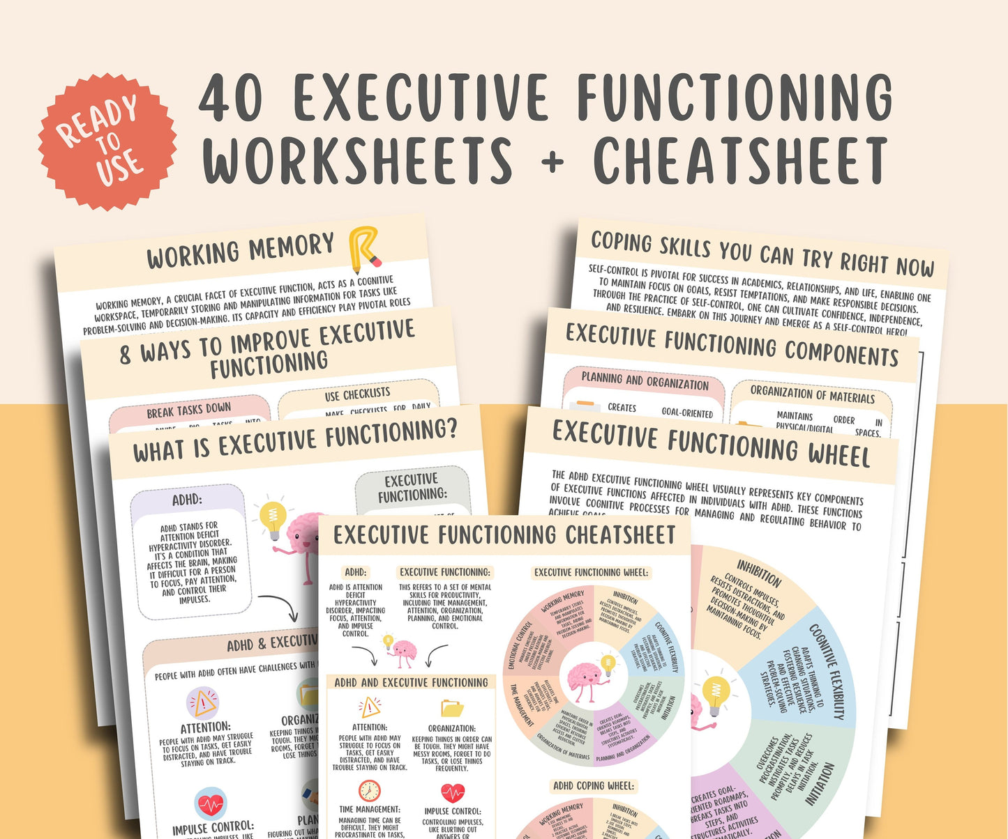 40 ADHD Executive Functioning Worksheets