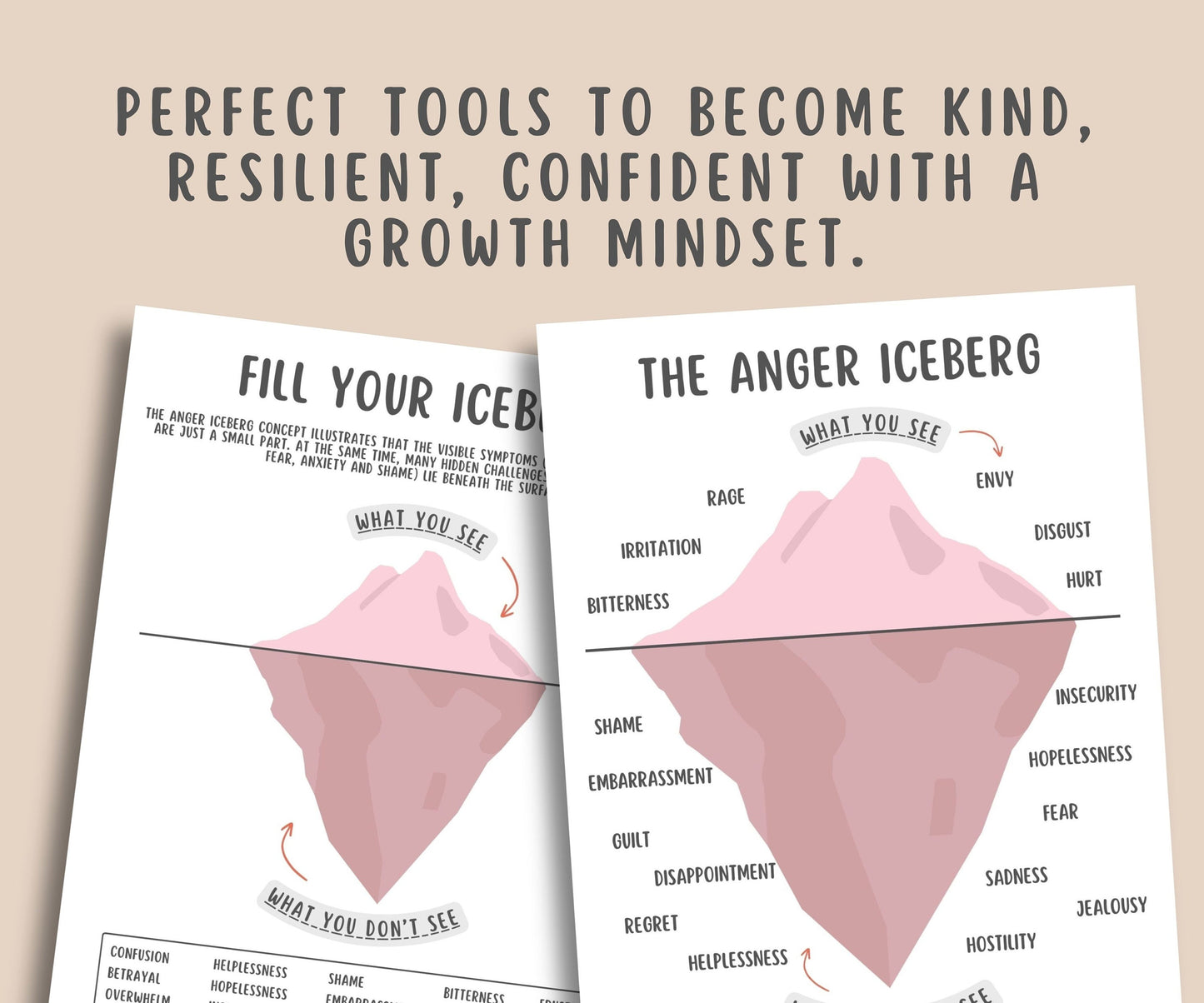 Anger Iceberg Worksheets (set of 2)