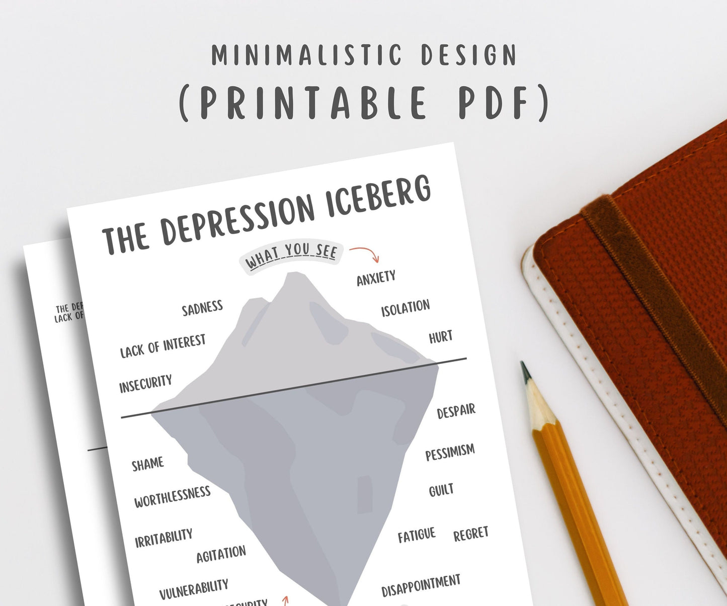 Depression Iceberg Worksheets (set of 2)