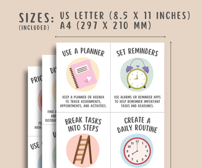 28 ADHD Coping Skills Flashcards for Kids and Teens