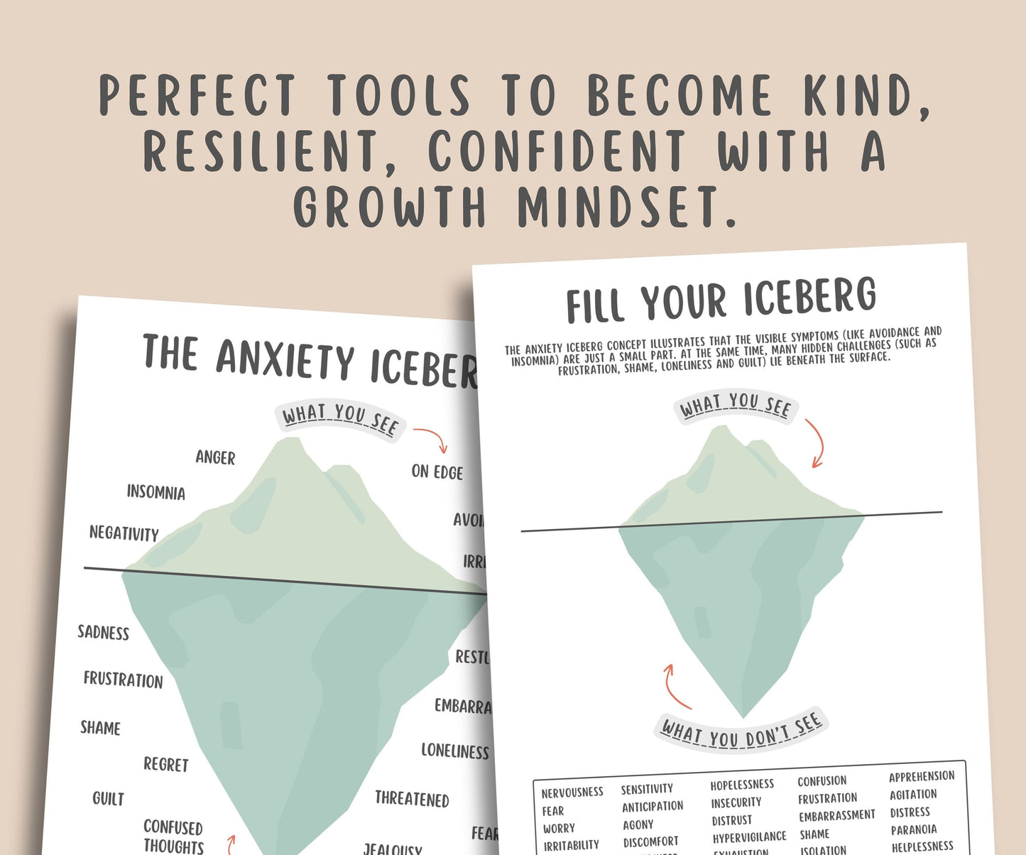 Anxiety Iceberg Worksheets (set of 2)