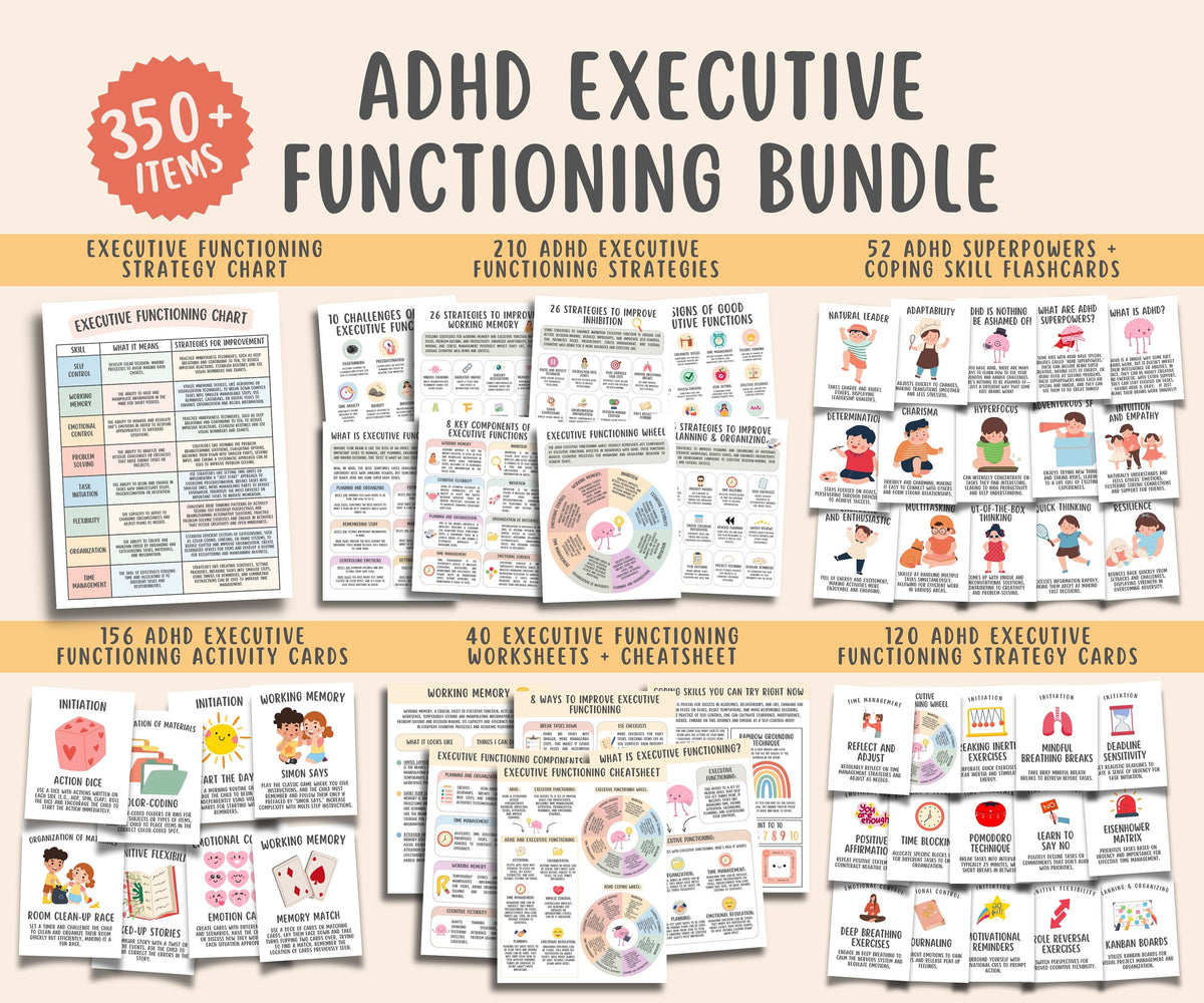 Adhd Executive Function Chart ADHD Executive Functioning Bundle (250+ Items) โ MindSpacePrintables