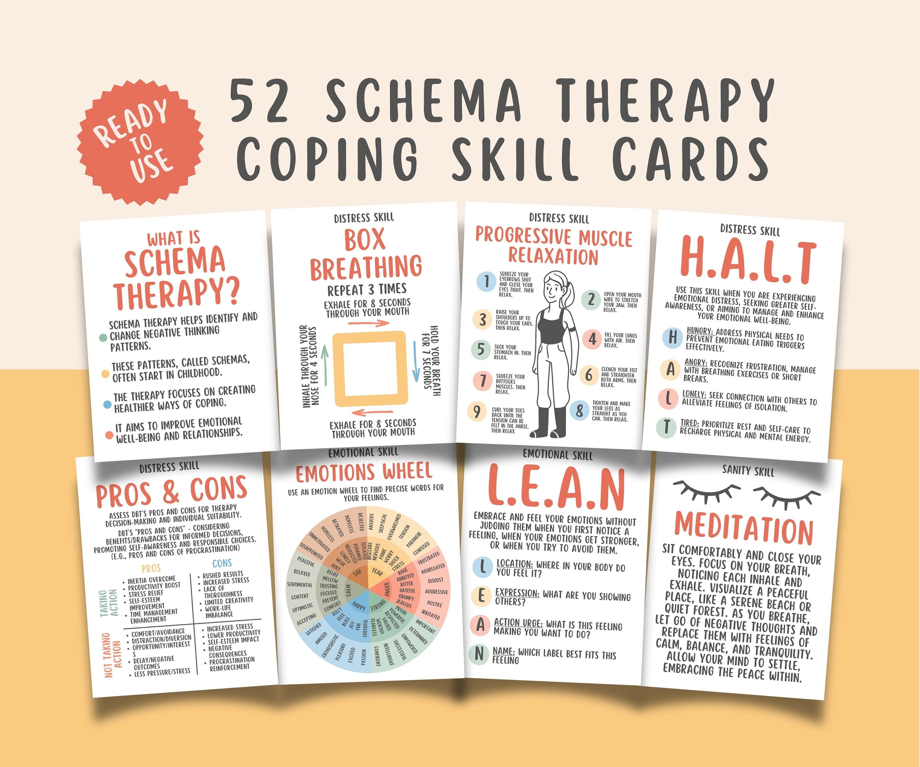 52 Schema Therapy Coping Skill Cards – MindSpace