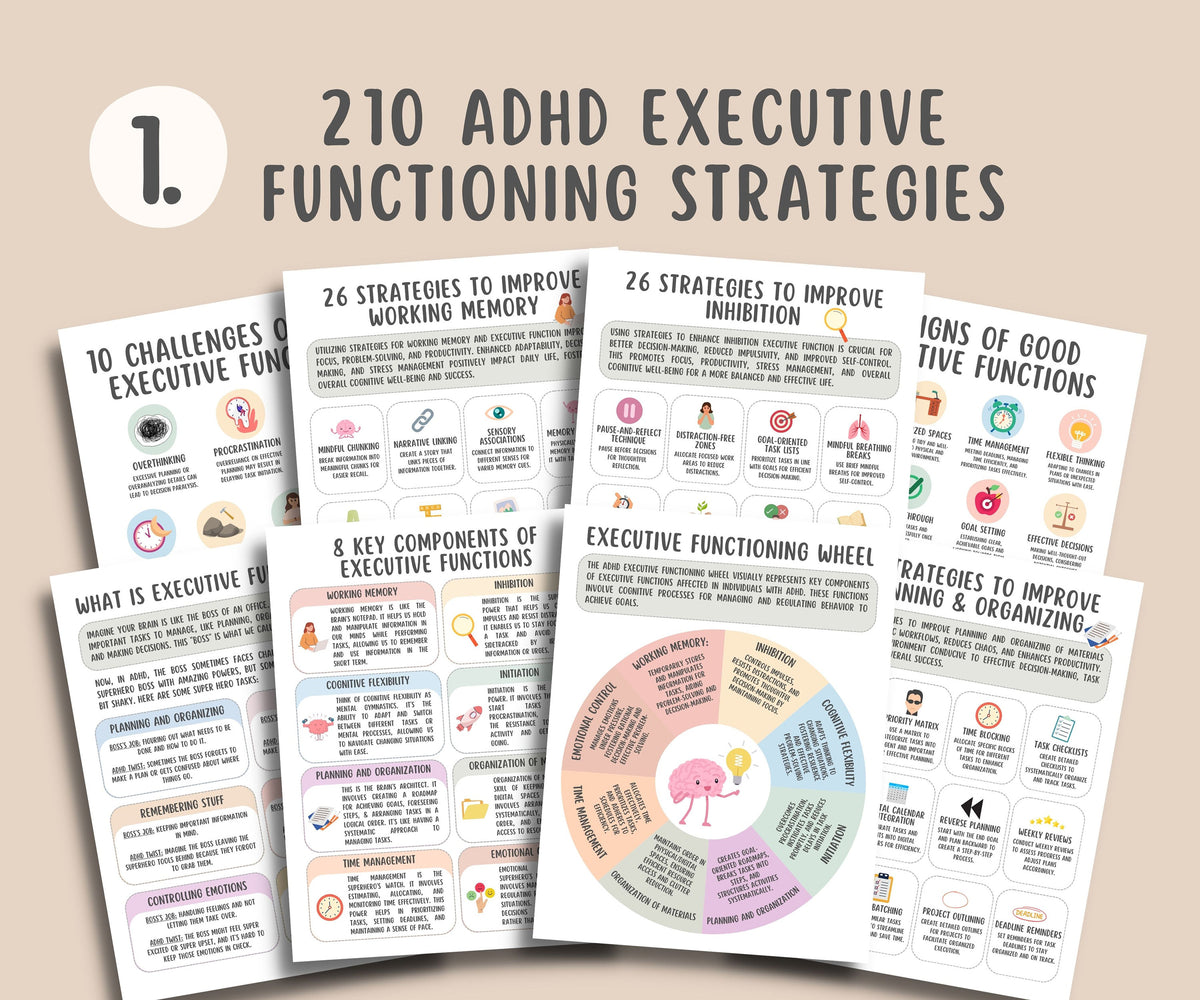 Adhd Executive Function Chart ADHD Executive Functioning Bundle (250+ Items) โ MindSpace