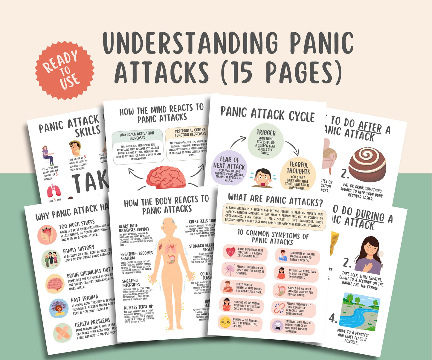 Understanding Panic Attack Worksheets (15 Pages)